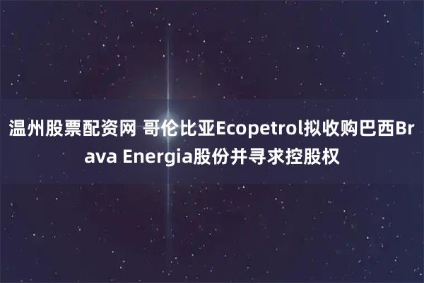温州股票配资网 哥伦比亚Ecopetrol拟收购巴西Brava Energia股份并寻求控股权