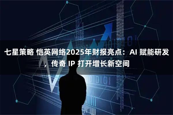 七星策略 恺英网络2025年财报亮点：AI 赋能研发，传奇 IP 打开增长新空间